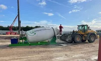 9m3 stationaire betonmixer 100% elektrische aandrijving 4Rent Foto